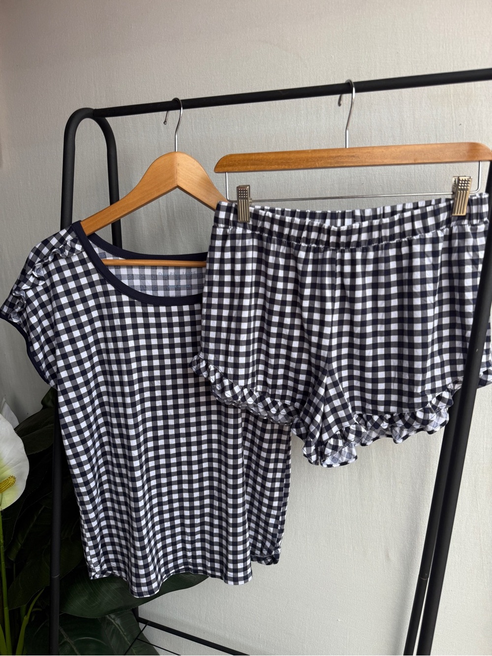 Draper James Navy & White Gingham Women's Sleep Pajama Set / Size S